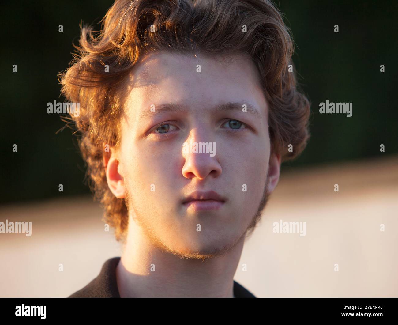 Outdoor portrait of a teenage boy Stock Photo - Alamy