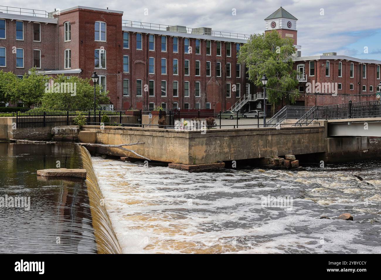 This property was a major textile mill complex located in downtown Ipswich, Mass. and was a textile manufacturing plant in the 1800's. Founded in 1868 Stock Photo
