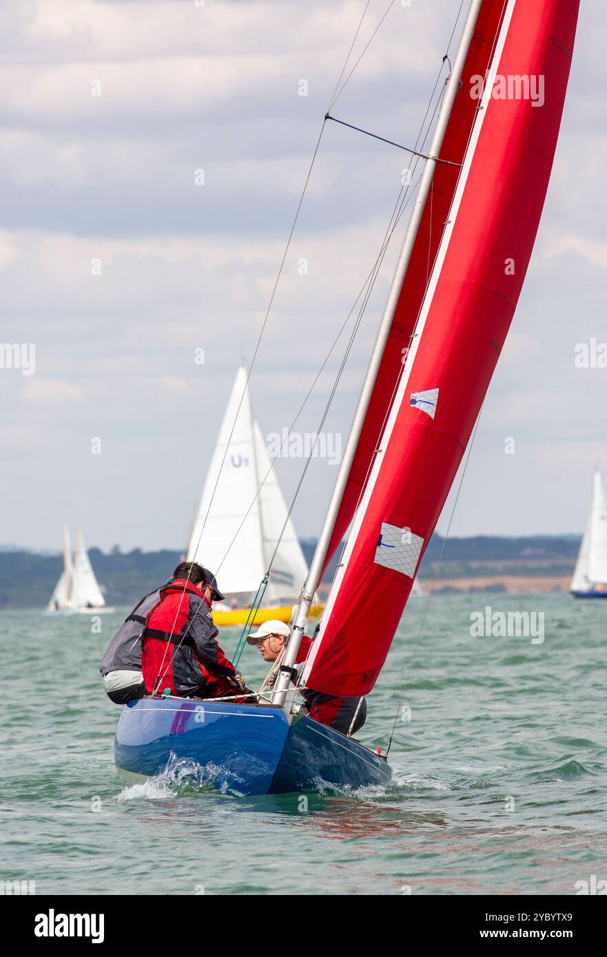 Bem Racing Bembridge Redwing class yachts racing in Cowes Week 2022 Stock Photo ...