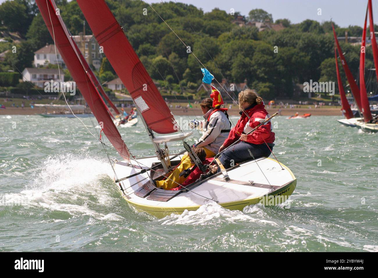Bem Racing Bembridge Redwing class yachts racing in Cowes Week 2022 Stock Photo ...