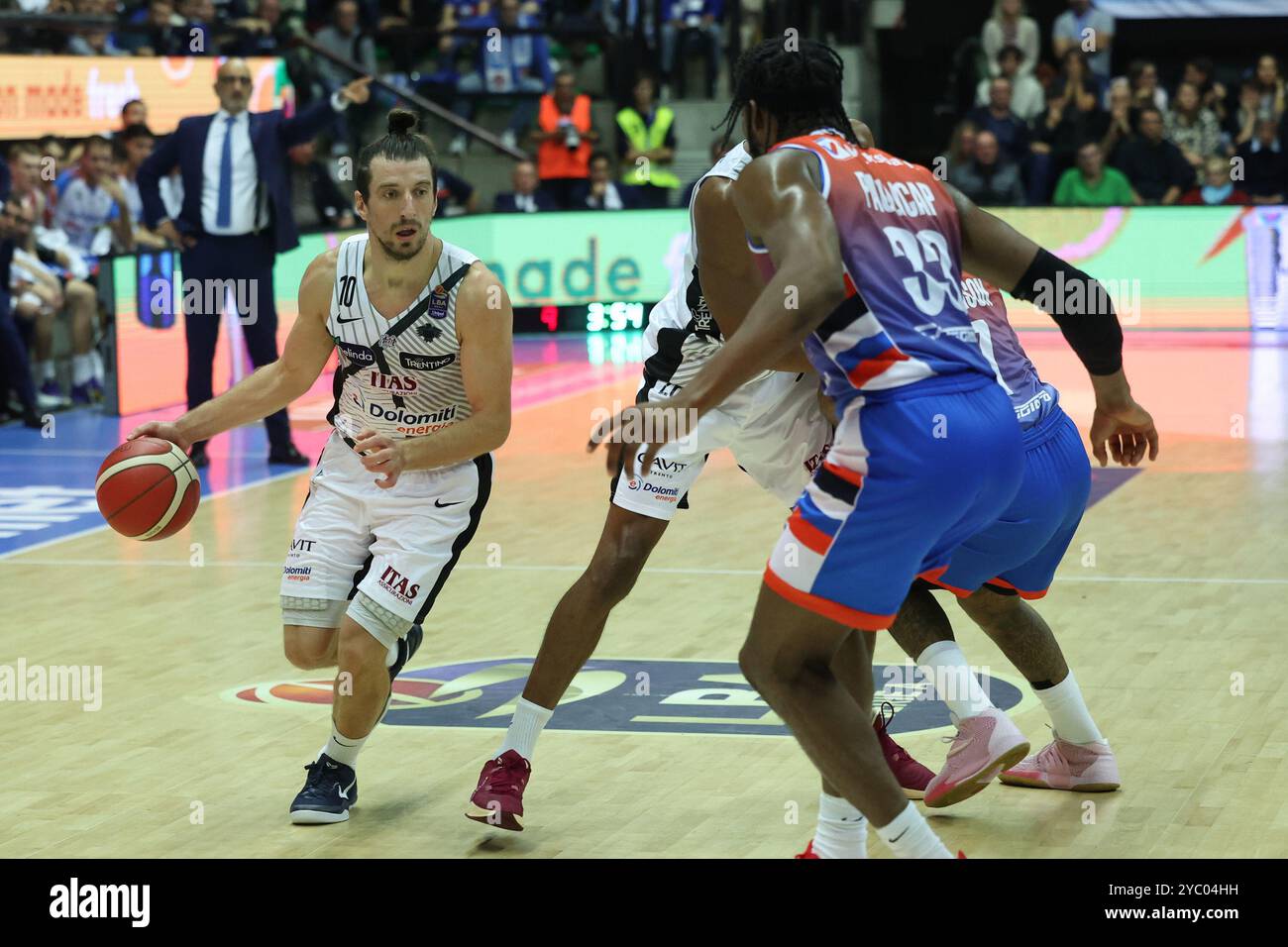 Treviso, Italy. 20th Oct, 2024. Trento's TOTO FORRAY in action during the match Nutribullet Treviso - Dolomiti Energia Trentino match of Regular Season Lega Basket Serie A 2024/2025 - Round 4 in Treviso(Italy), October 20, 2024 (Photo by S. Mazza/Ciamillo/LaPresse) Credit: LaPresse/Alamy Live News Stock Photo