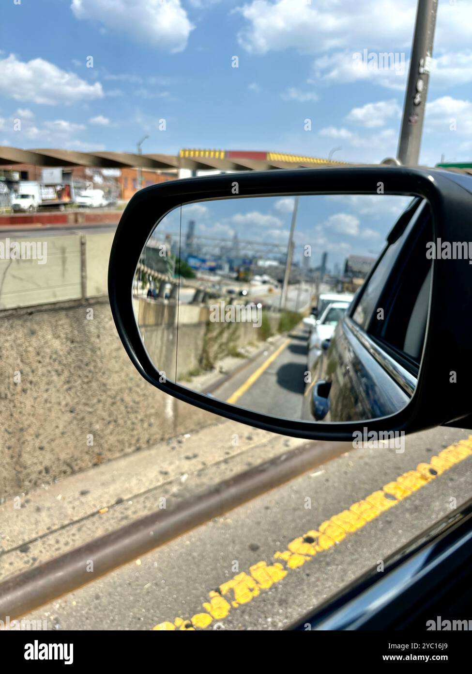 Side mirror view - Smartphone Captured Stock Image