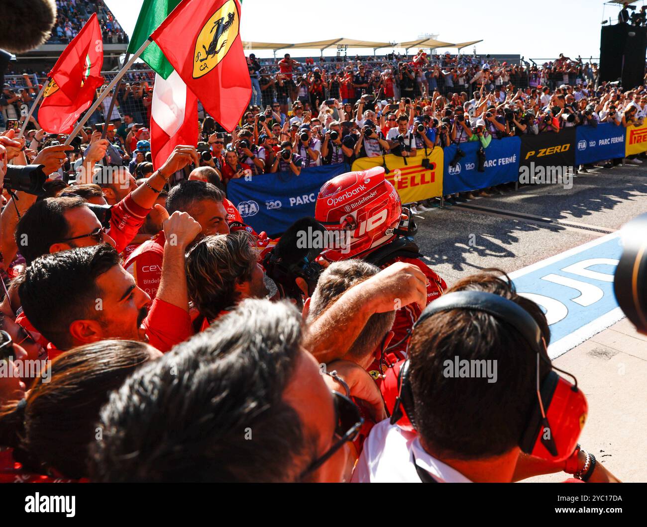 LECLERC Charles (mco), Scuderia Ferrari SF-24, portrait celebrates his ...