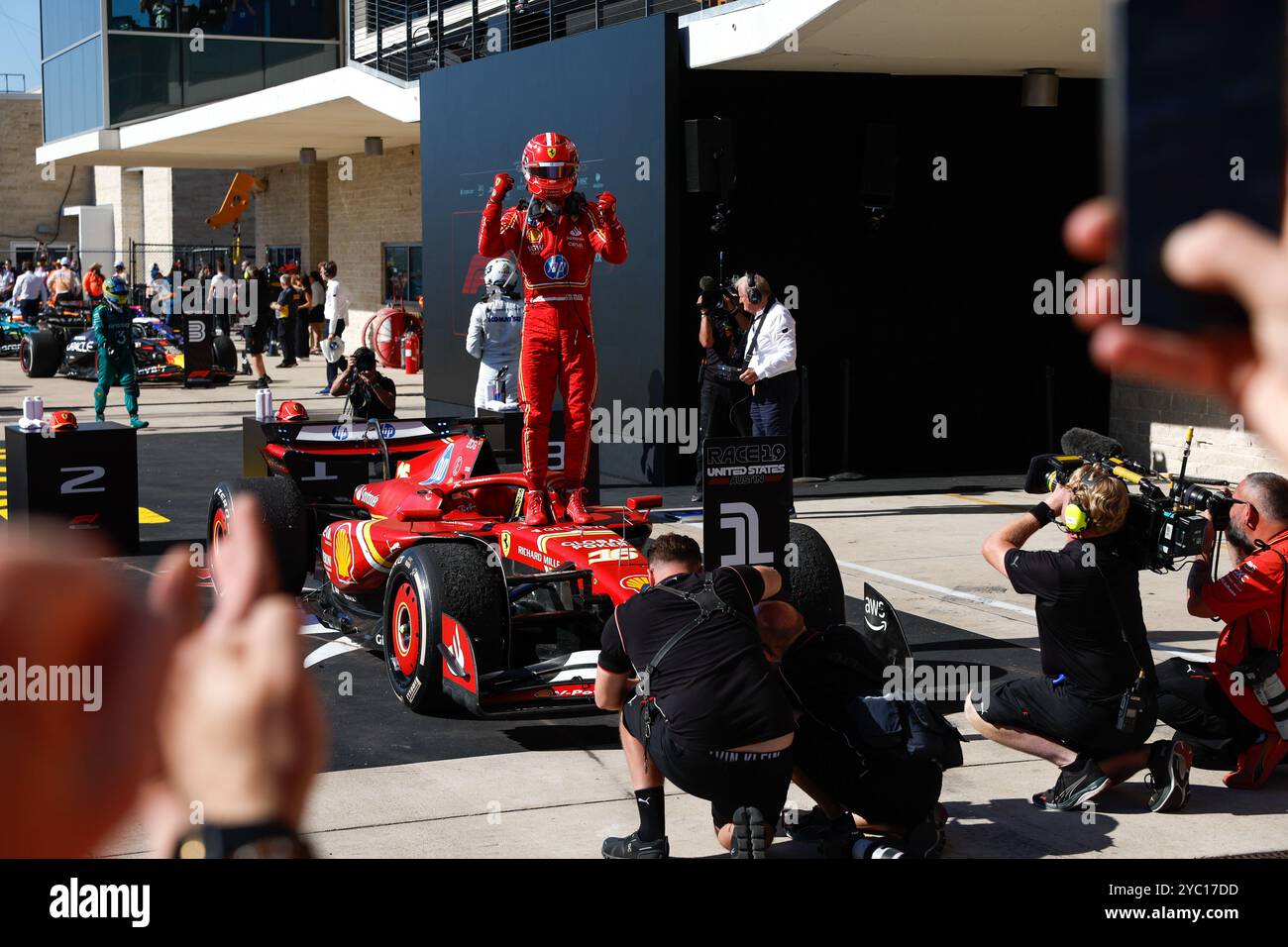LECLERC Charles (mco), Scuderia Ferrari SF-24, portrait celebrates his ...