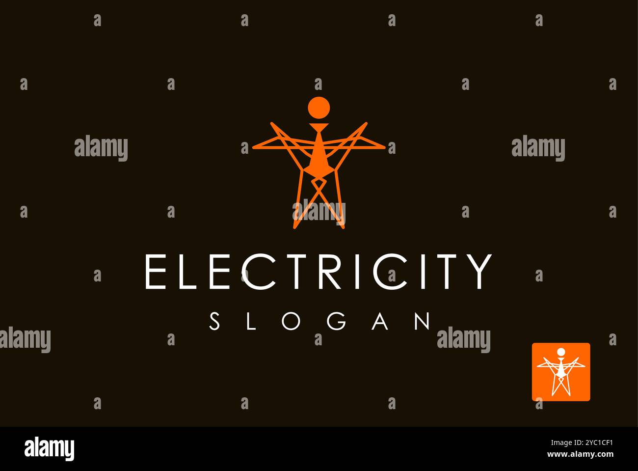 Electracy tower logo design vector business brand creative ideas editable Stock Vector