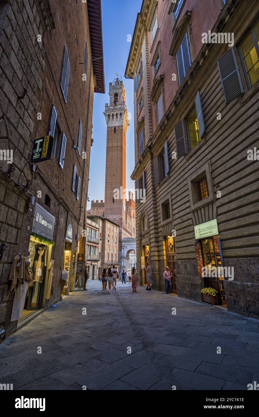 Alley leading to Piazza del Campo, Siena, Tuscany, Italy, Europe Stock Photo