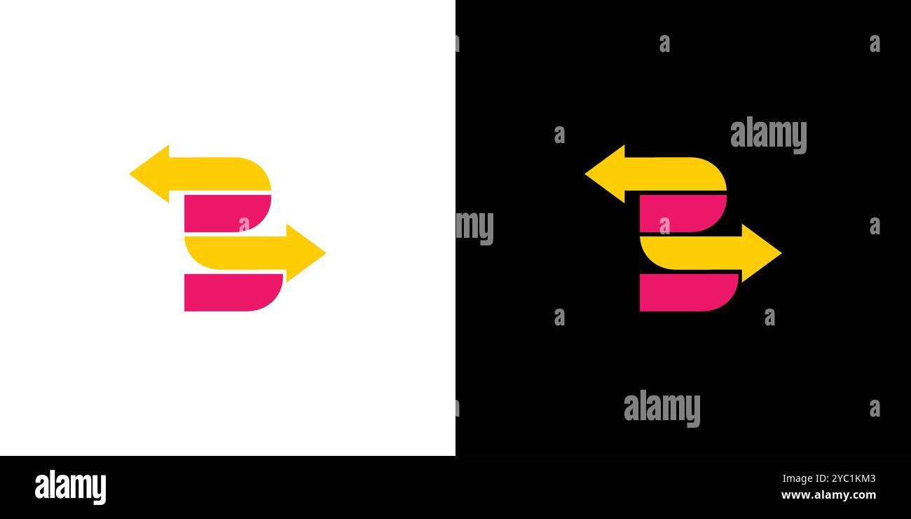 Colorful and modern letter B arrow initials logo design Stock Vector ...