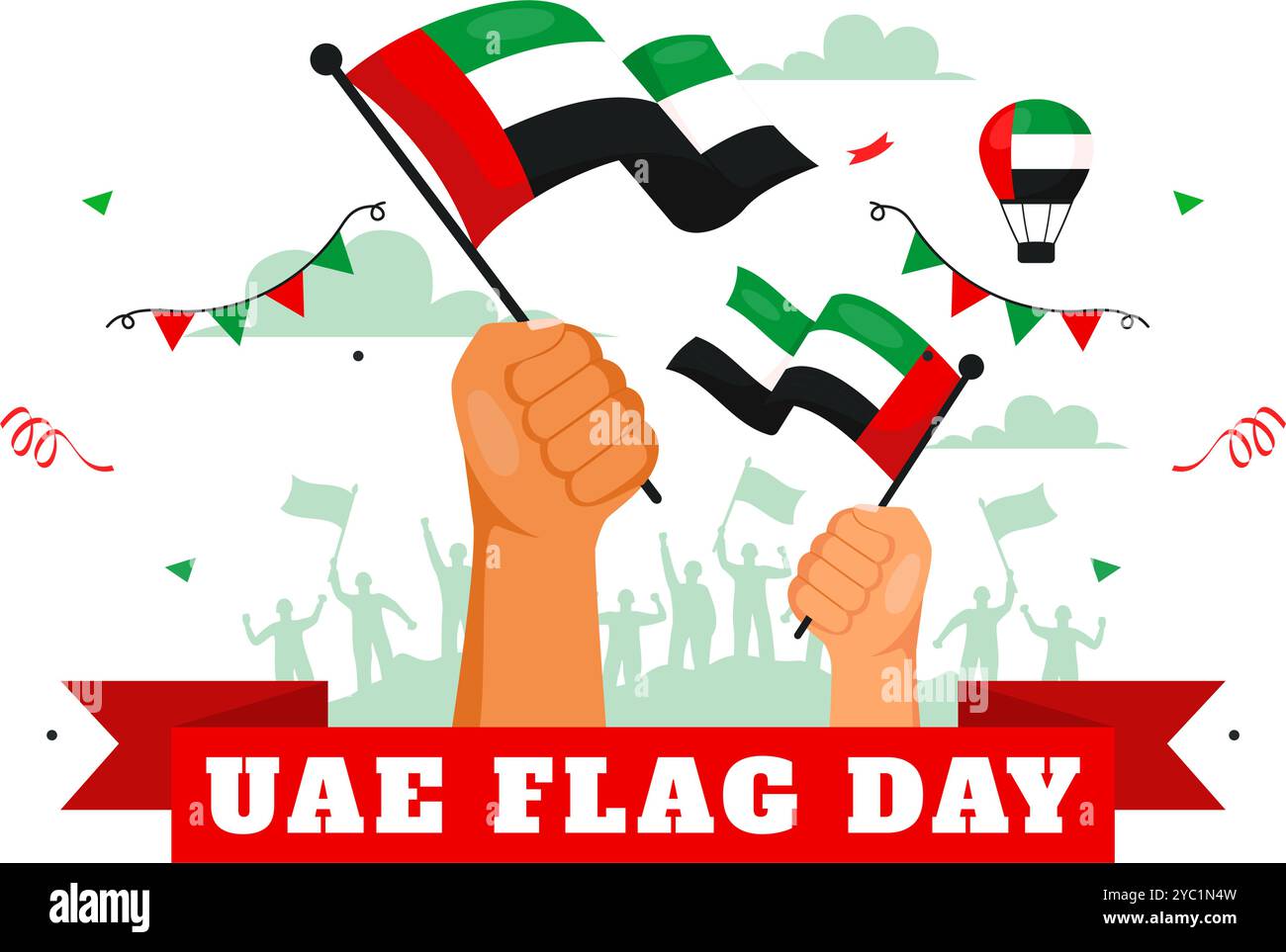 United Arab Emirates Flag Day Vector Illustration on 3rd November ...