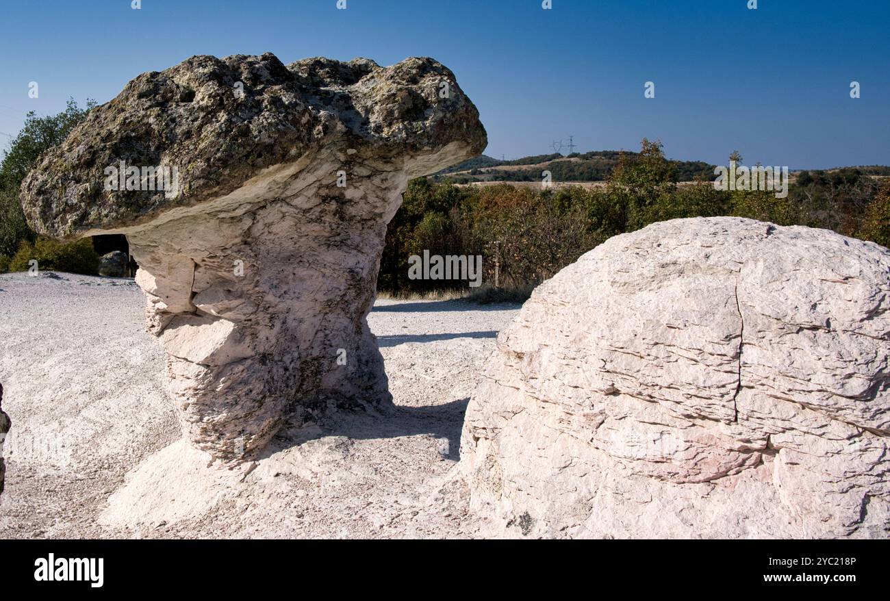 Mushroom rocks in Bulgarian mountain of Rhodopi Stock Photo - Alamy