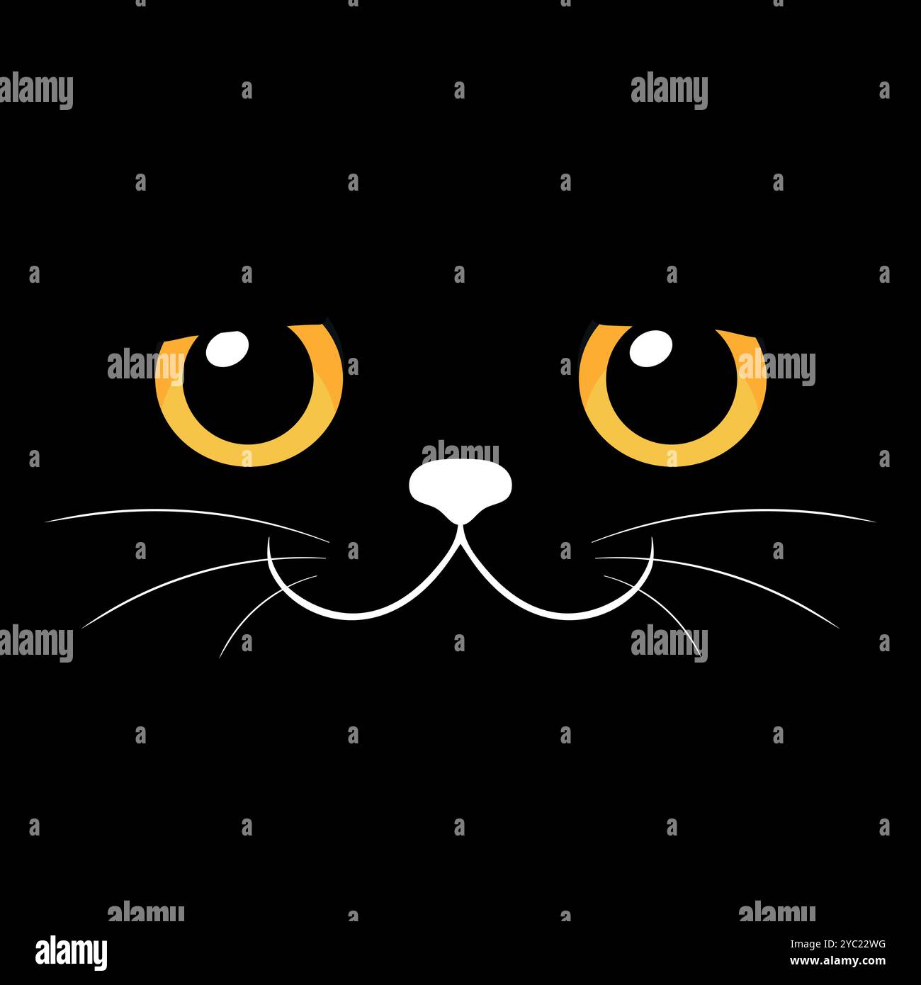 Black cat face background. Vector illustration Stock Vector Image & Art ...