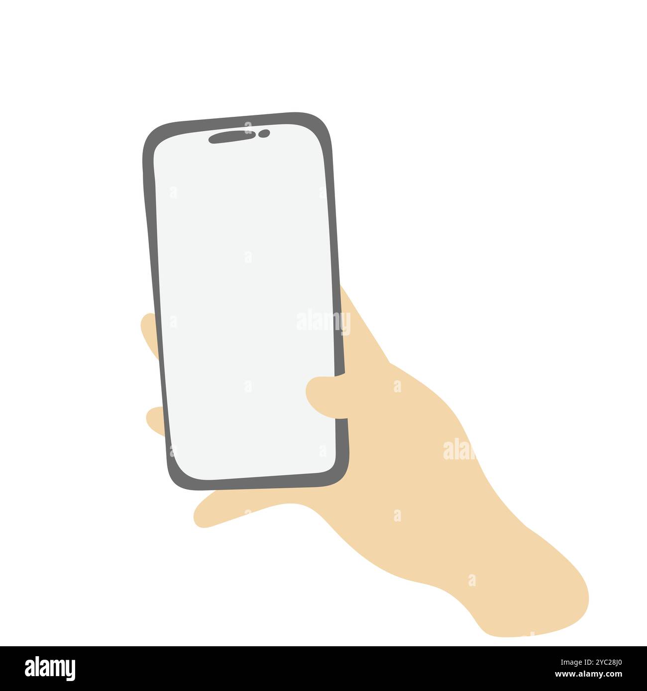 Handing Phone Vector Hand holding phone cut out Stock Vector Images - Alamy