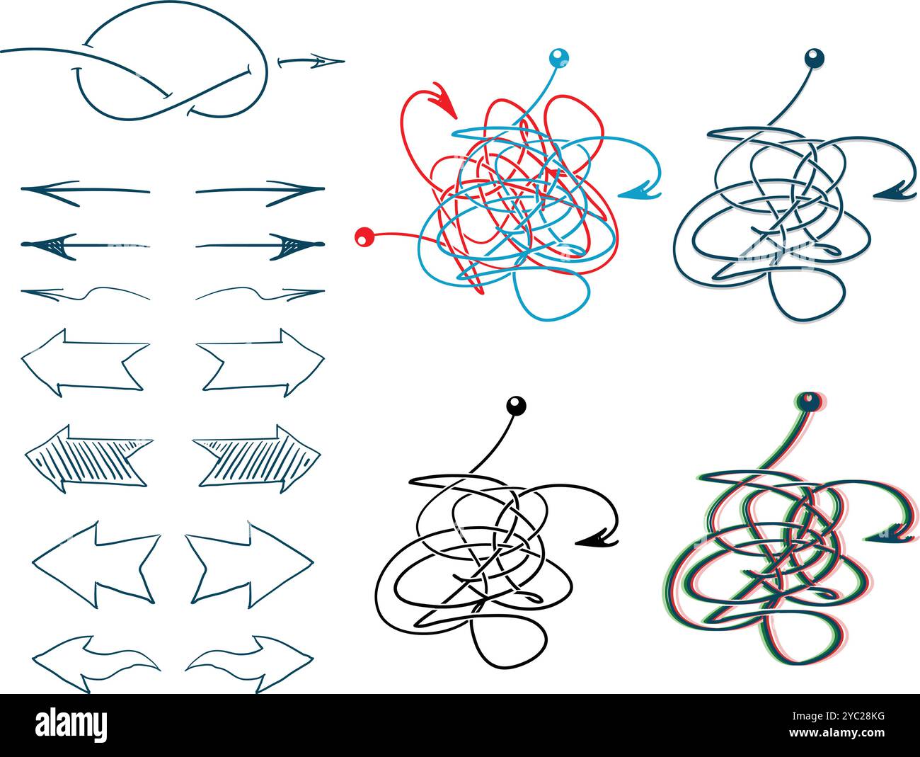 Doodle vector arrows Stock Vector