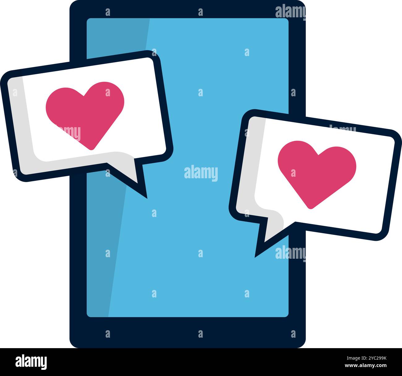 Smartphone dating app icon. Editable vector. Stock Vector