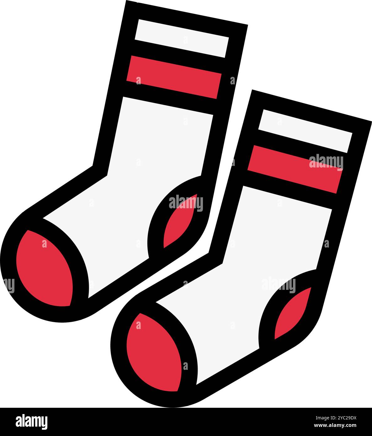 Flat design pair of socks icon. Editable vector. Stock Vector