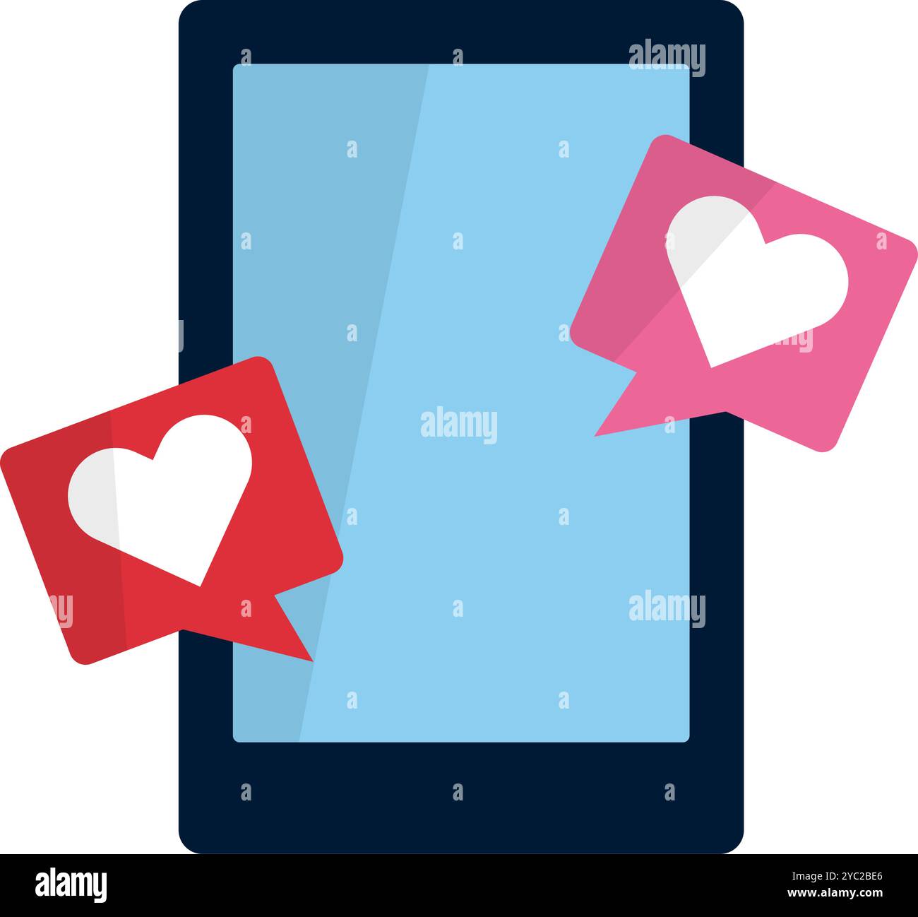 Flat design dating app icon. Editable vector. Stock Vector