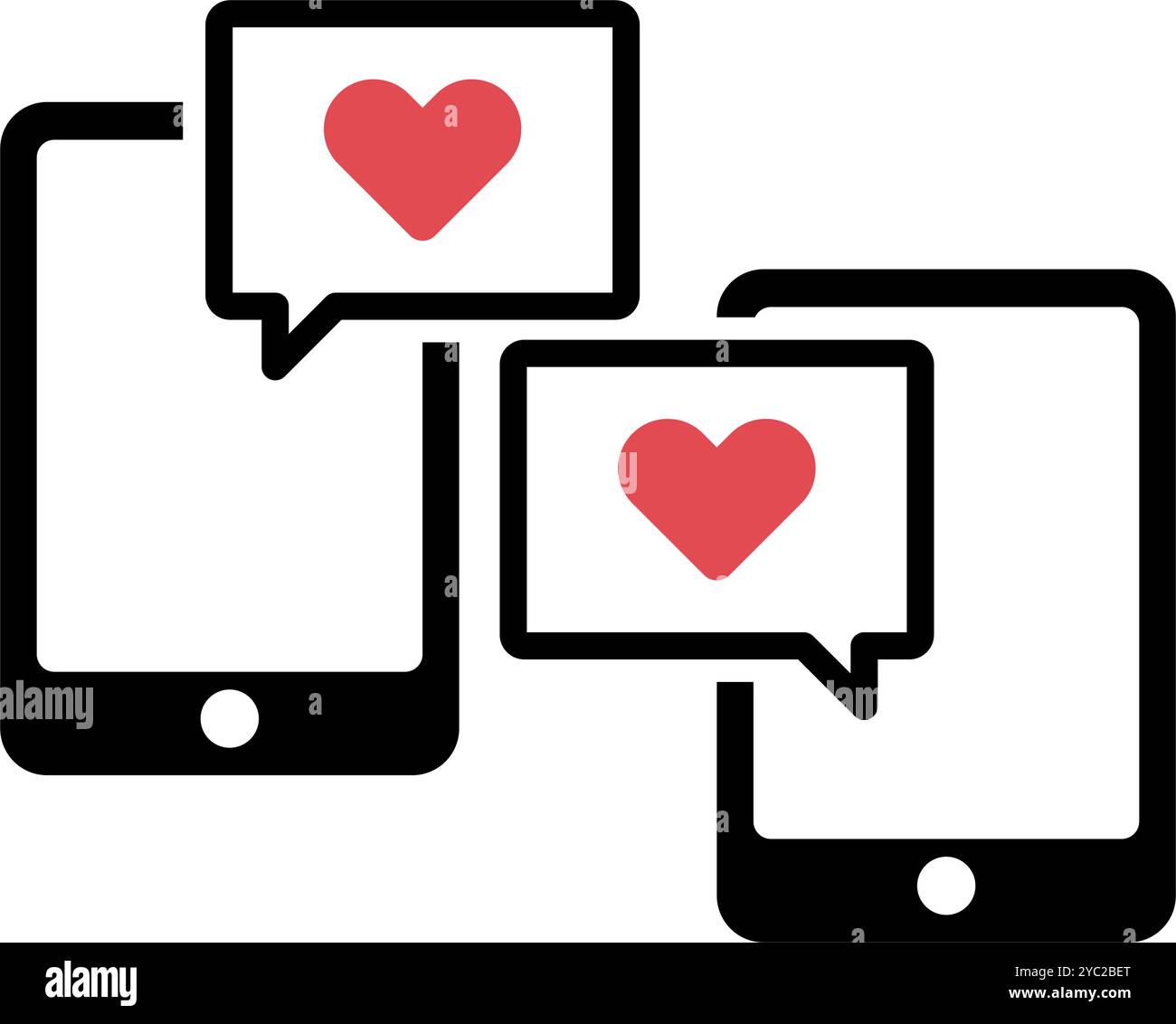 Simple smartphone dating app icon. Editable vector. Stock Vector