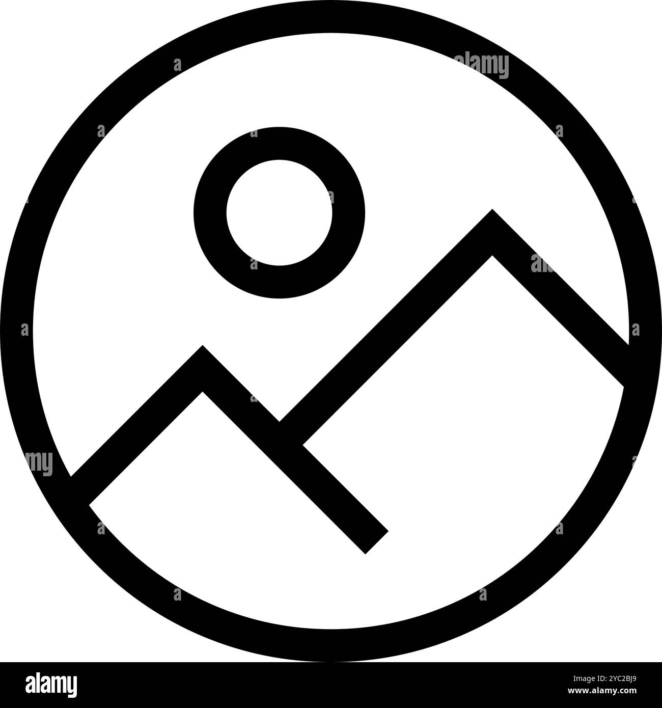 Round photo icon. Photo image. Editable vector. Stock Vector