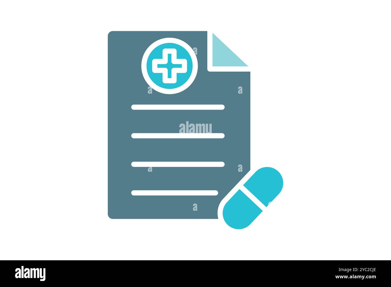 Prescription icon. solid icon style. icon related to medical. health elements vector illustration Stock Vector