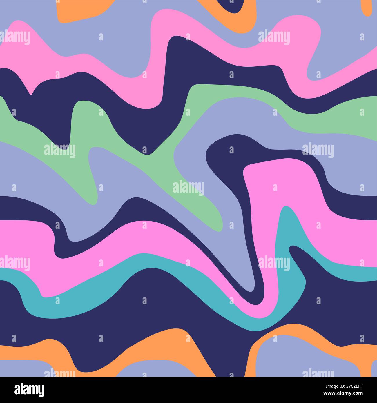 1970 wavy swirl seamless hi-res stock photography and images - Alamy