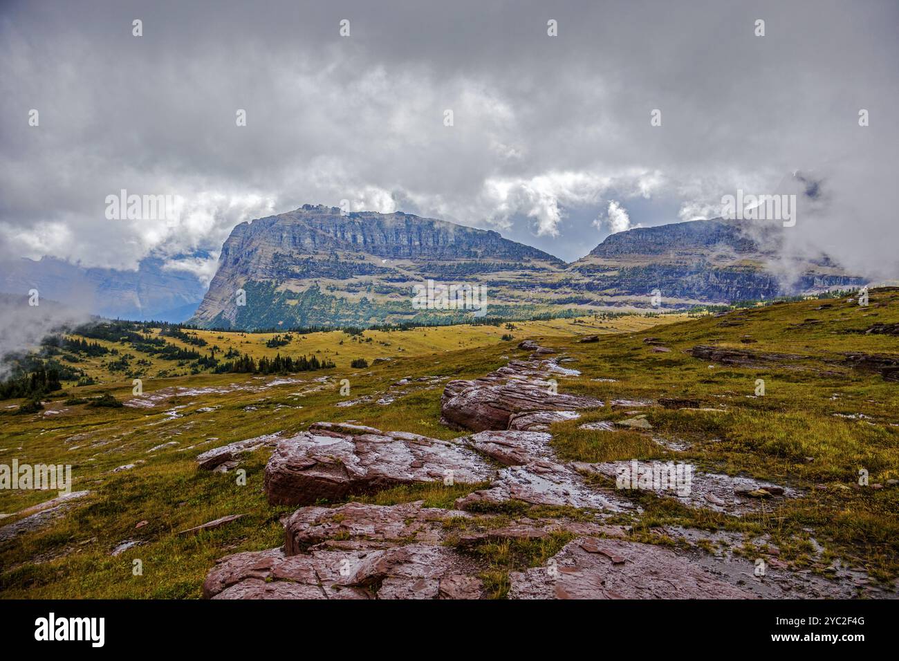 Aerial view foggy mountain pass hi-res stock photography and images - Alamy