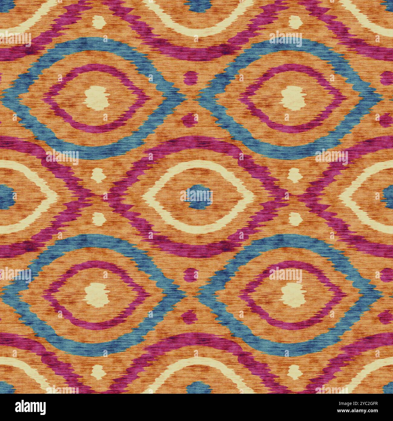 Vintage seamless ikat ogee pattern in vintage style. Retro pattern of ...