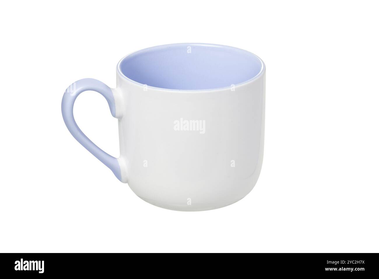 Clean light blue cup isolated on white background. With clipping path Stock Photo