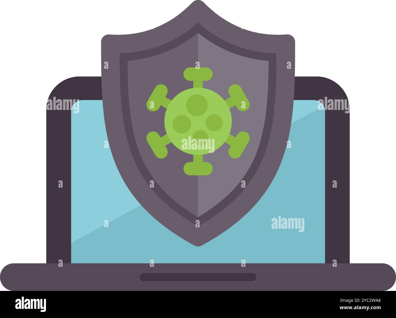 Illustration shield protecting computer symbolizing hi-res stock ...