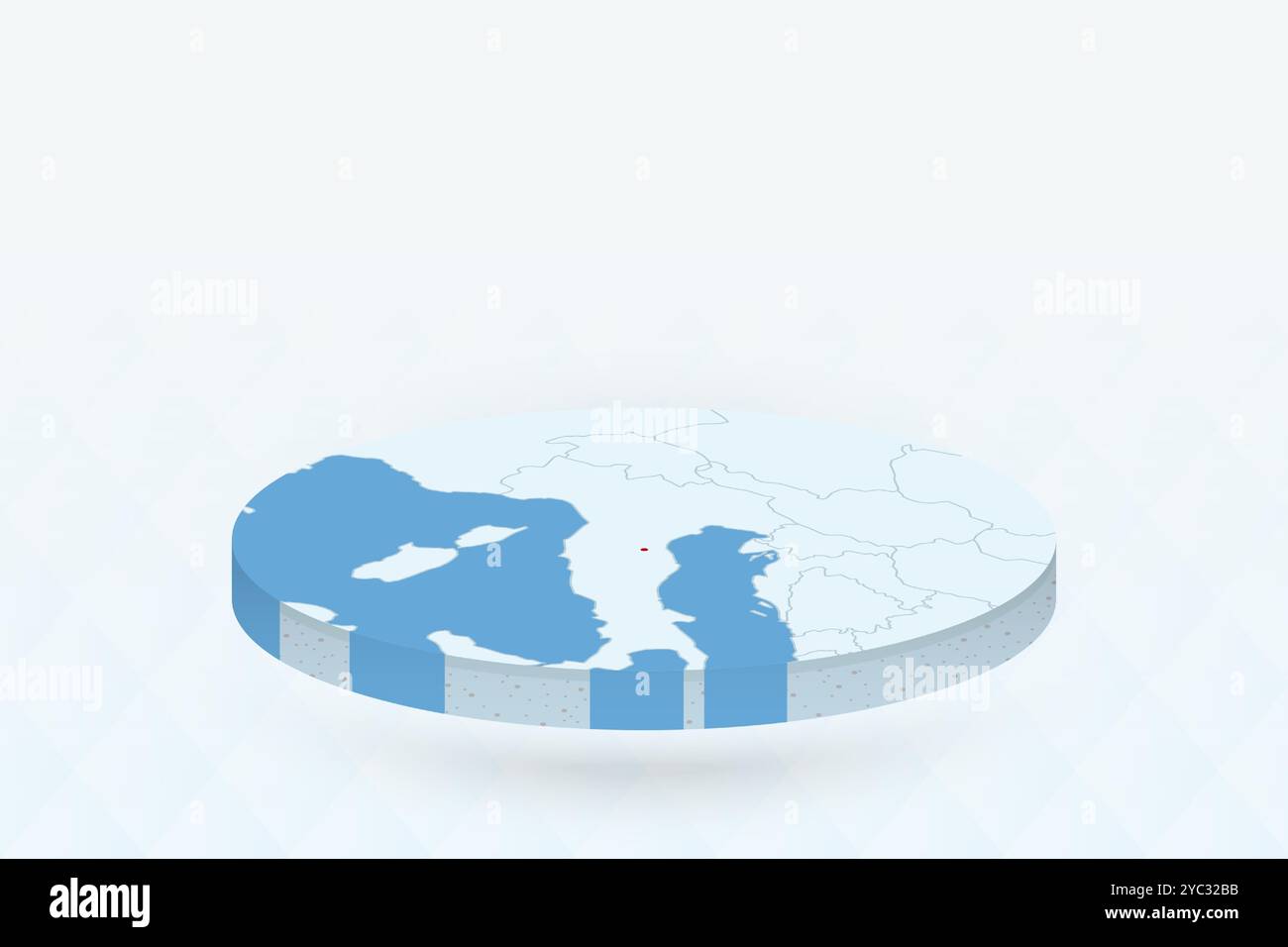 3D Isometric Map Highlighting San Marino in Red. Vector illustration ...