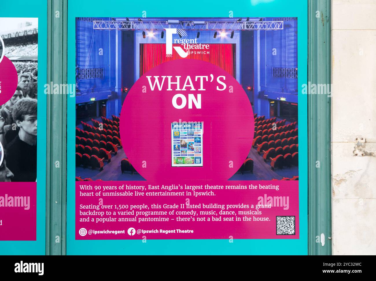 What's On poster for Regent theatre venue, Ipswich, Suffolk, England