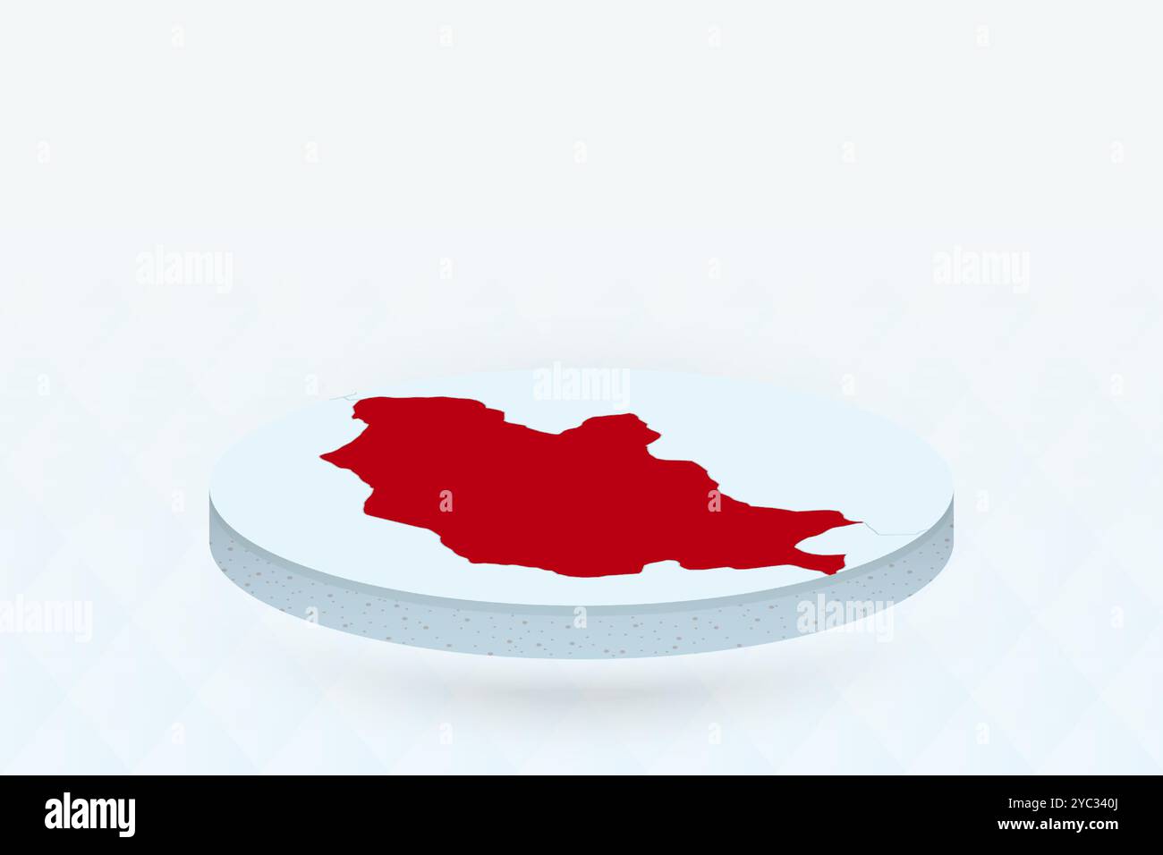 3D Isometric Map Highlighting Mongolia in Red. Vector illustration. Stock Vector
