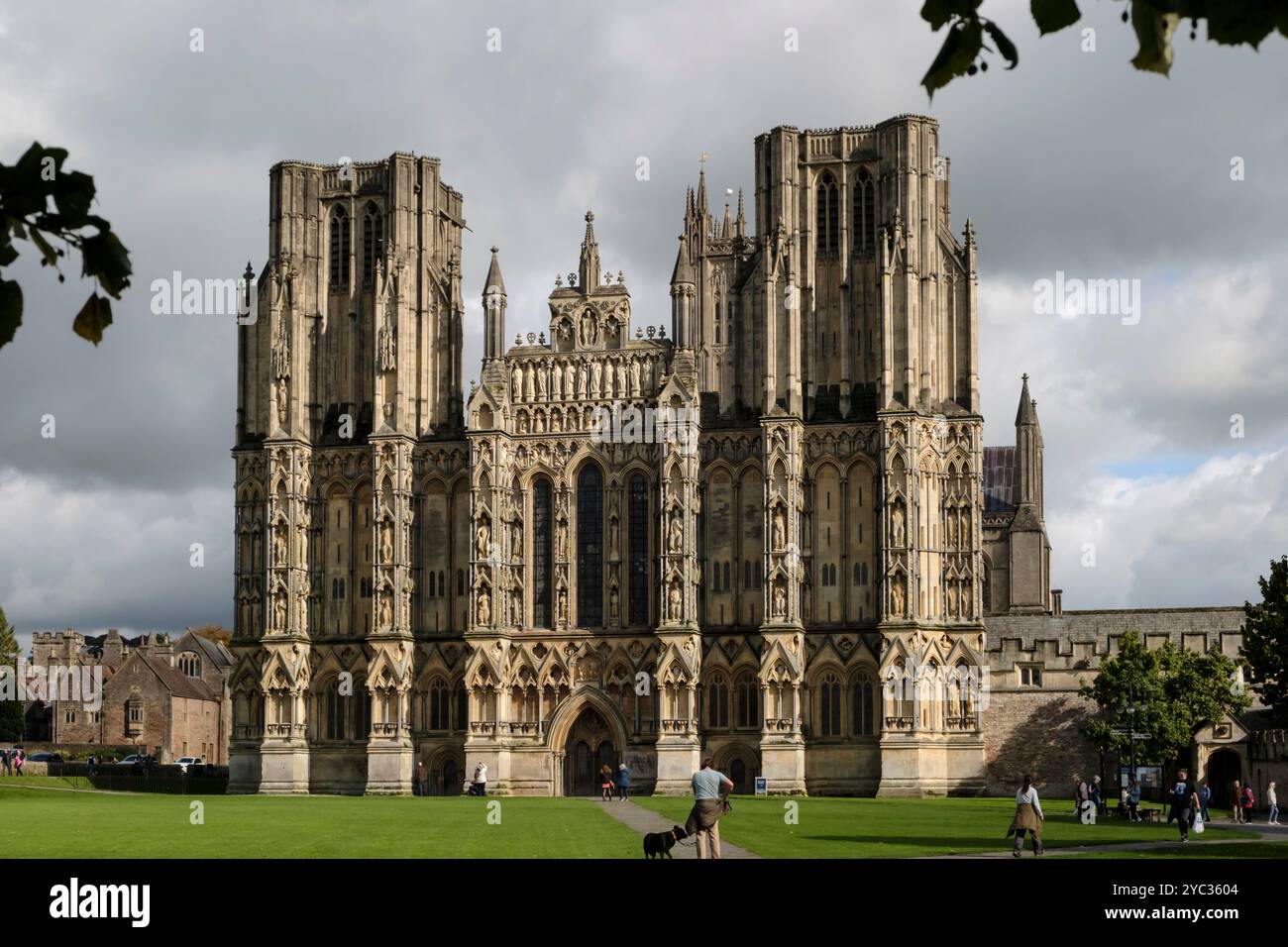 Wells is a small English city in Somerset UK Wells cathedral Stock Photo