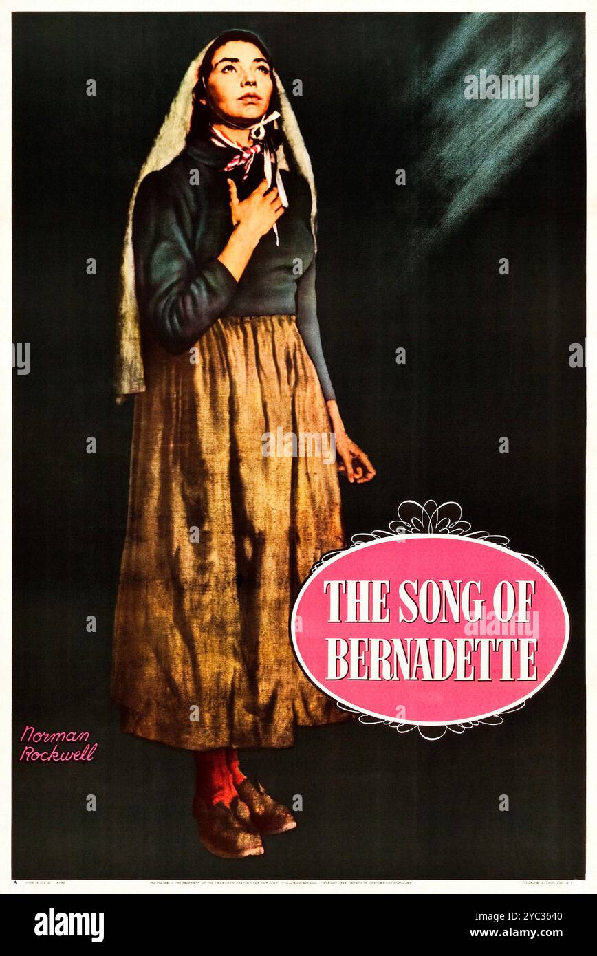Advance poster for the 1943 film the song of bernadette norman