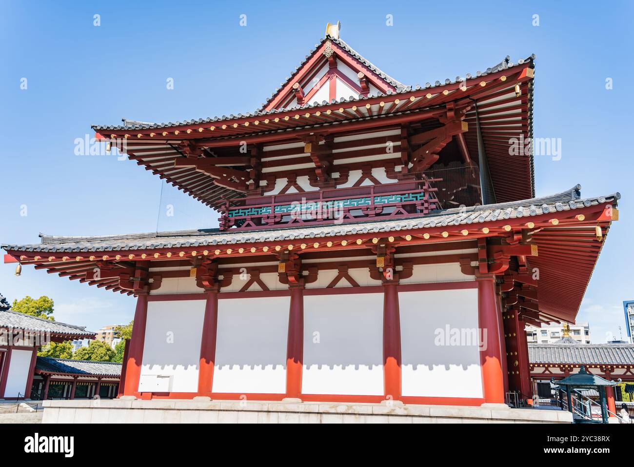 Shitennoji Buddhist temple complex located in Osaka, Japan. Traditional ...