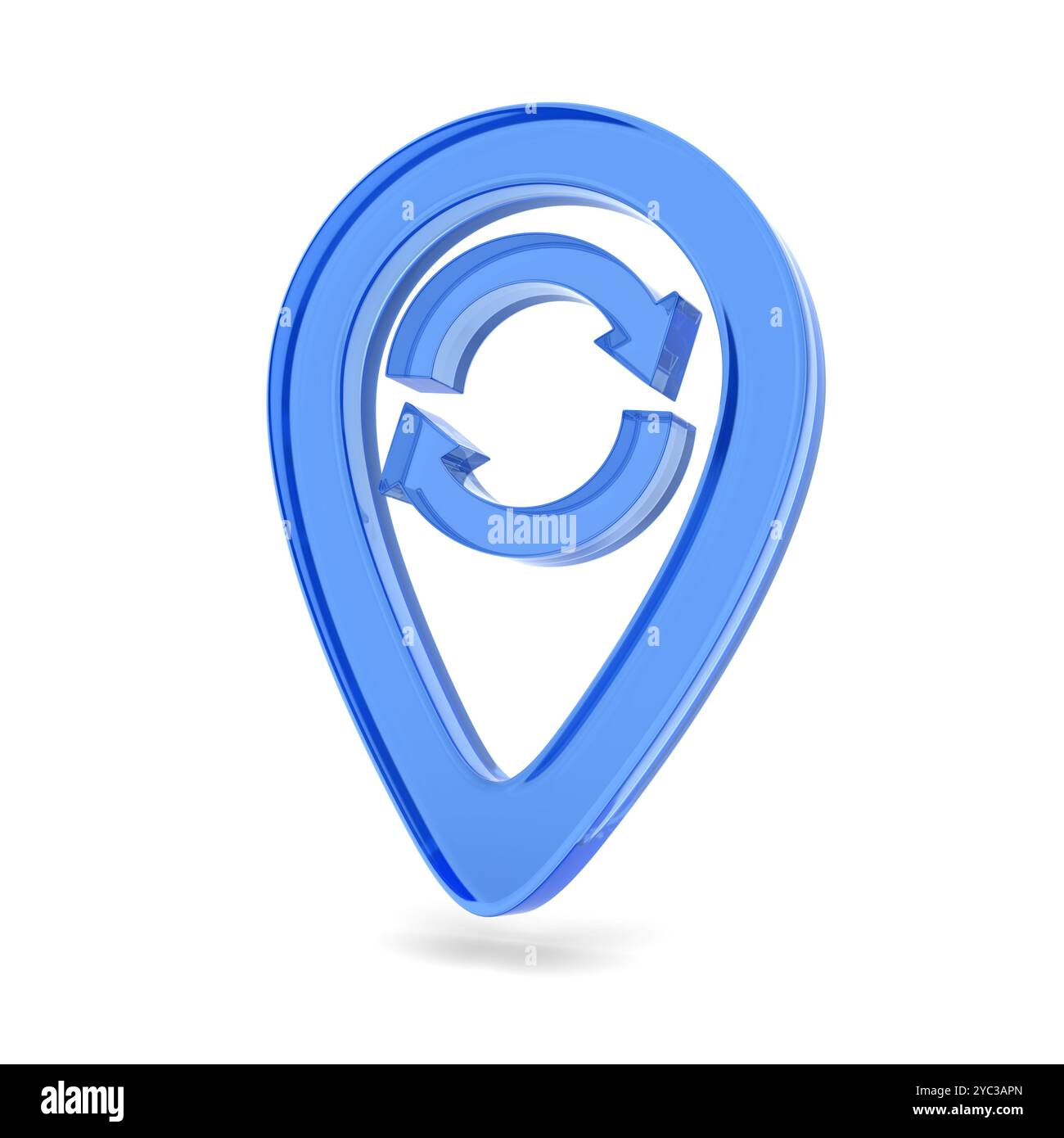 Glass pointer marker on white background. Isolated 3D illustration Stock Photo