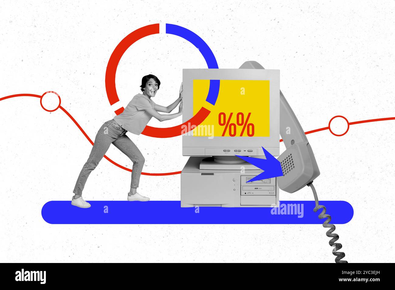 Composite trend artwork sketch image collage of graphics business ...