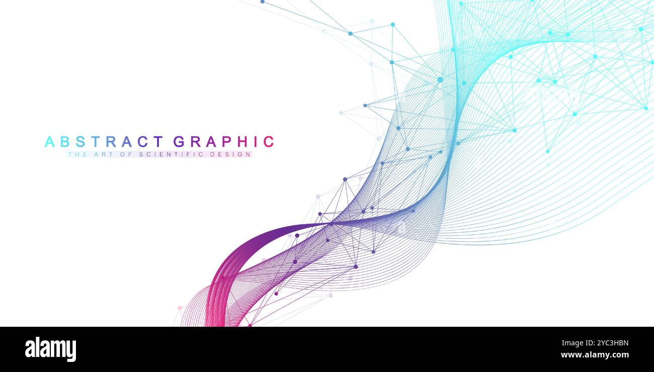 Digits abstract background with connected lines and dots. Digital ...