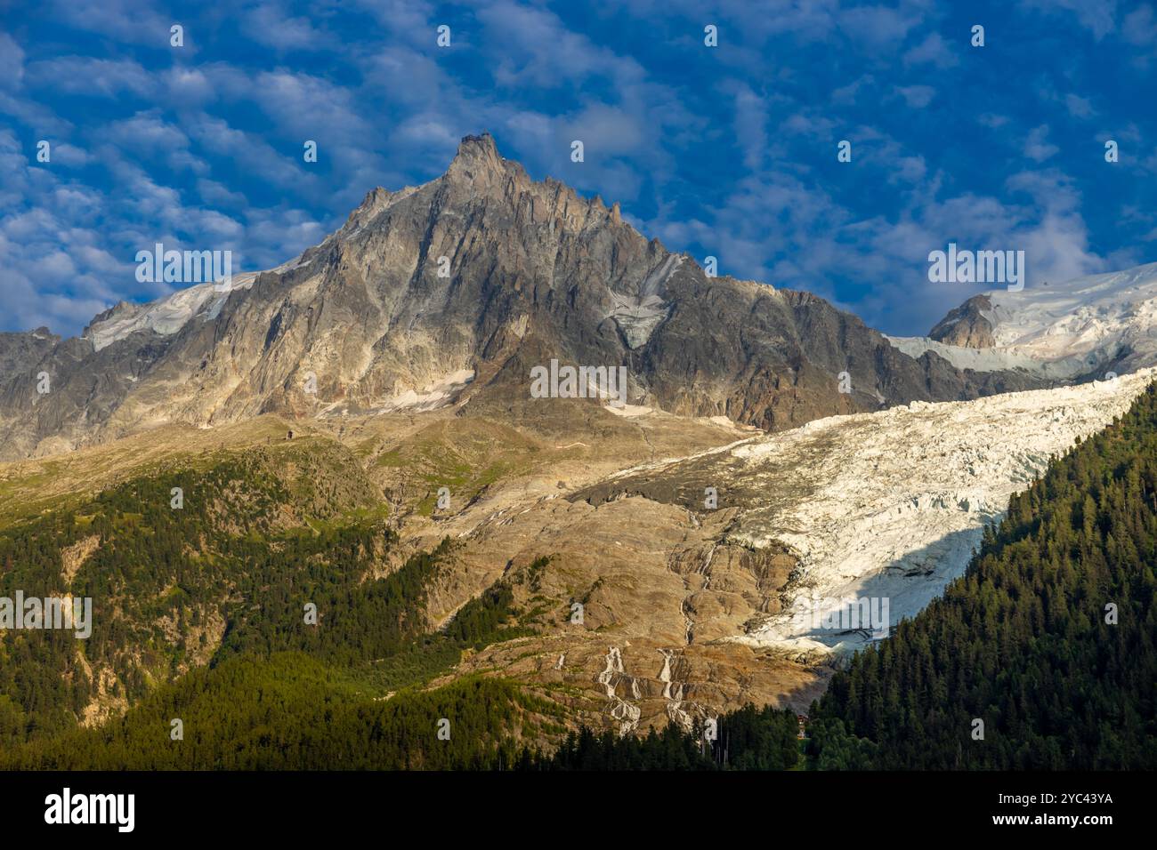 Aiguille du Midi peak in the french Alps, Mont Blanc massive mountain ...