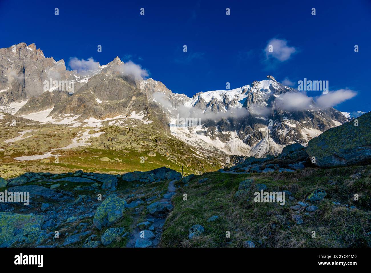 Aiguille du Midi peak in the french Alps, Mont Blanc massive mountain ...