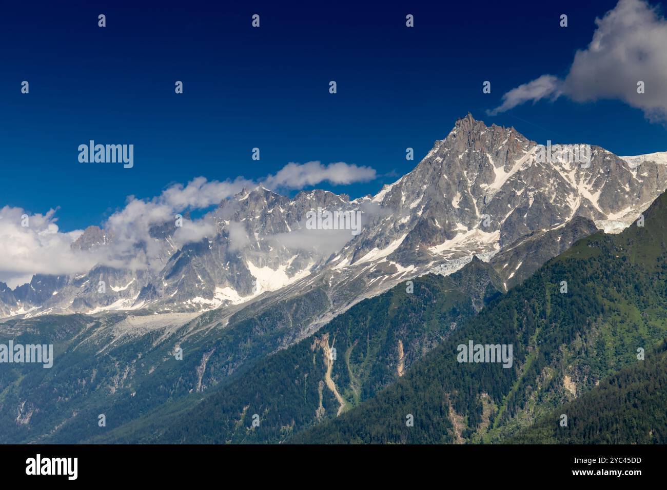 Aiguille du Midi peak in the french Alps, Mont Blanc massive mountain ...
