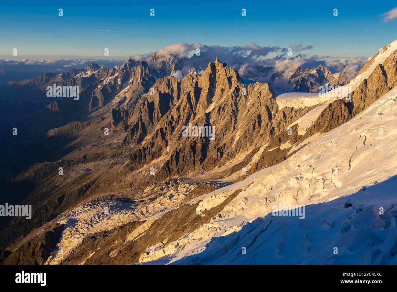 Aiguille du Midi peak in the french Alps, Mont Blanc massive mountain ...