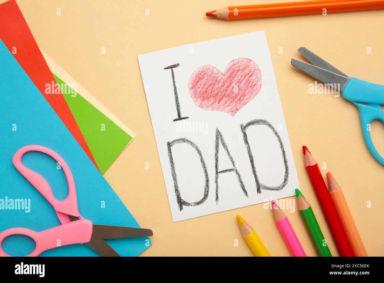Kids happy fathers day drawing hi-res stock photography and images - Alamy