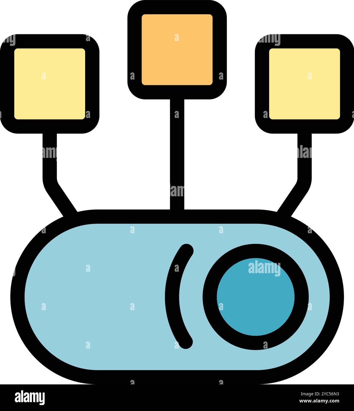 This icon represents a smart home control panel managing different devices Stock Vector