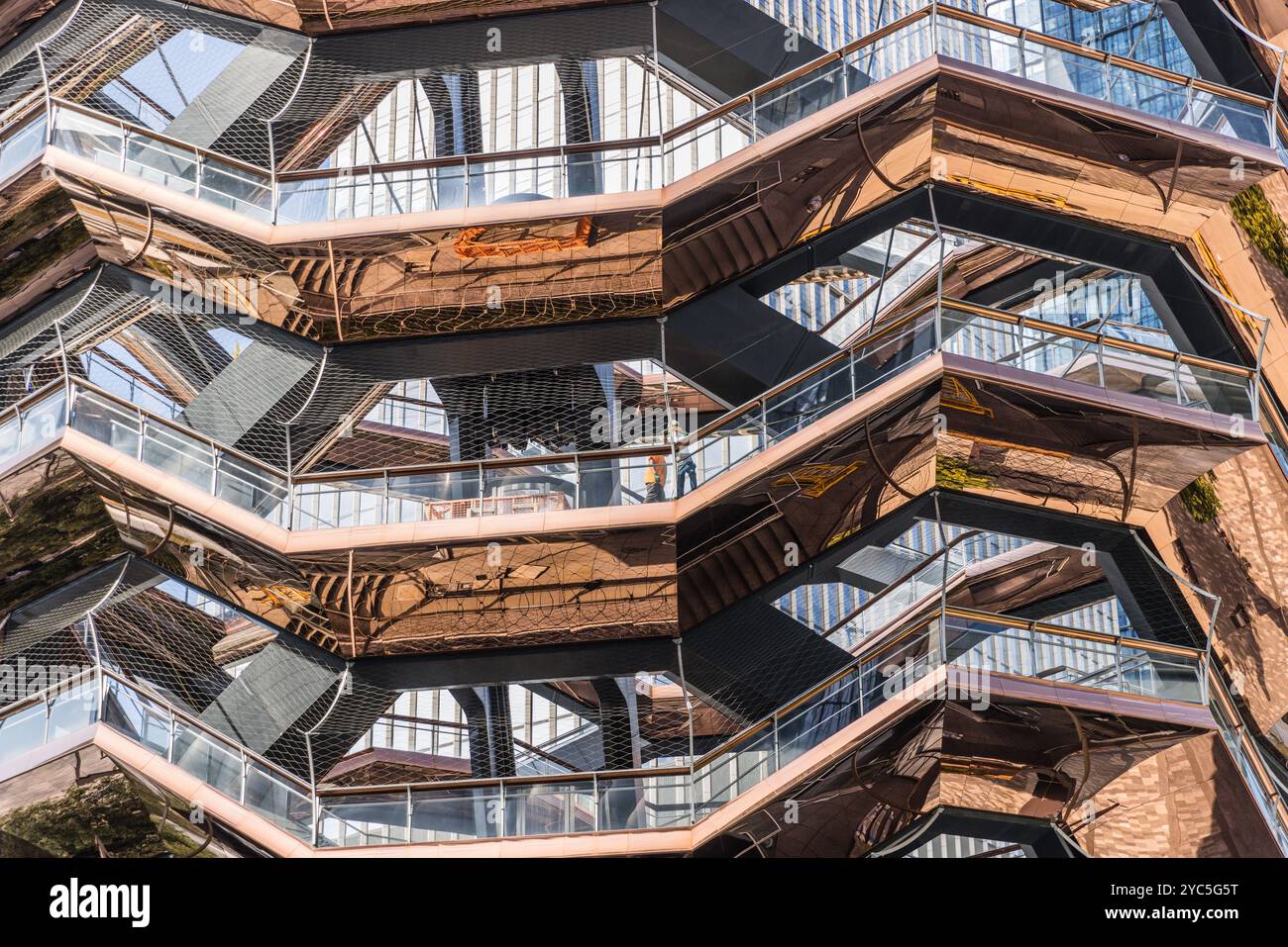 Vessel at Hudson Yards reopens with new safety measures, the New York attraction that was closed for nearly 1,200 days after several people committed suicide there, exposing its safety flaws. Vessel was an instant architectural icon when the honeycomb-shaped structure opened in 2019 on the island's west side. Visitors from around the world lined up to climb its zigzagging staircases. Credit: Brazil Photo Press/Alamy Live News Stock Photo