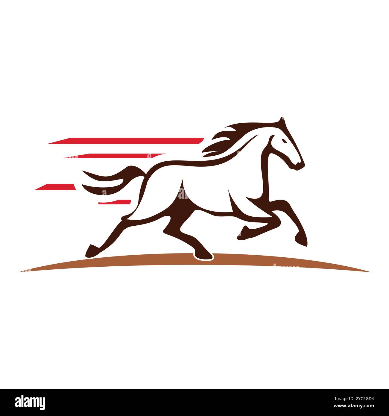 running horse logo design template Stock Vector
