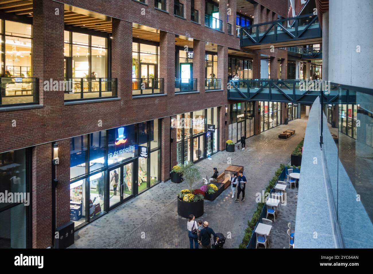 Inside the covered retail area of 'The Well' in Toronto, Canada, during the day Stock Photo