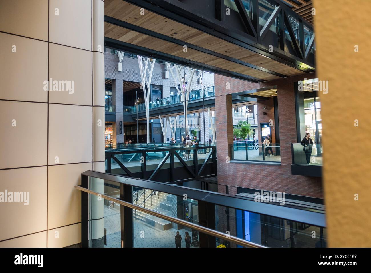 Inside the covered retail area of 'The Well' in Toronto, Canada, during the day Stock Photo