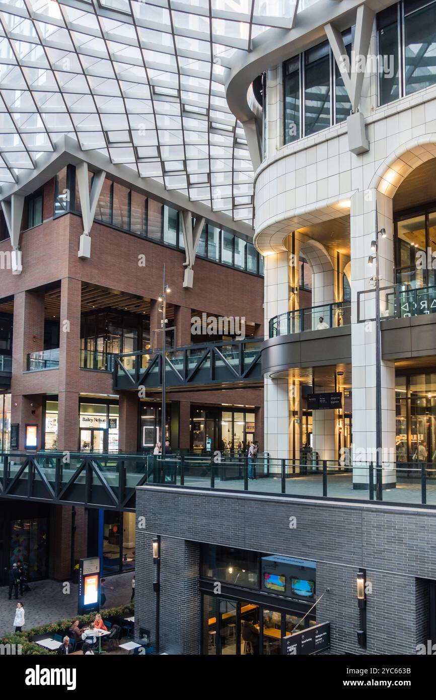 Inside the covered retail area of 'The Well' in Toronto, Canada, during the day Stock Photo