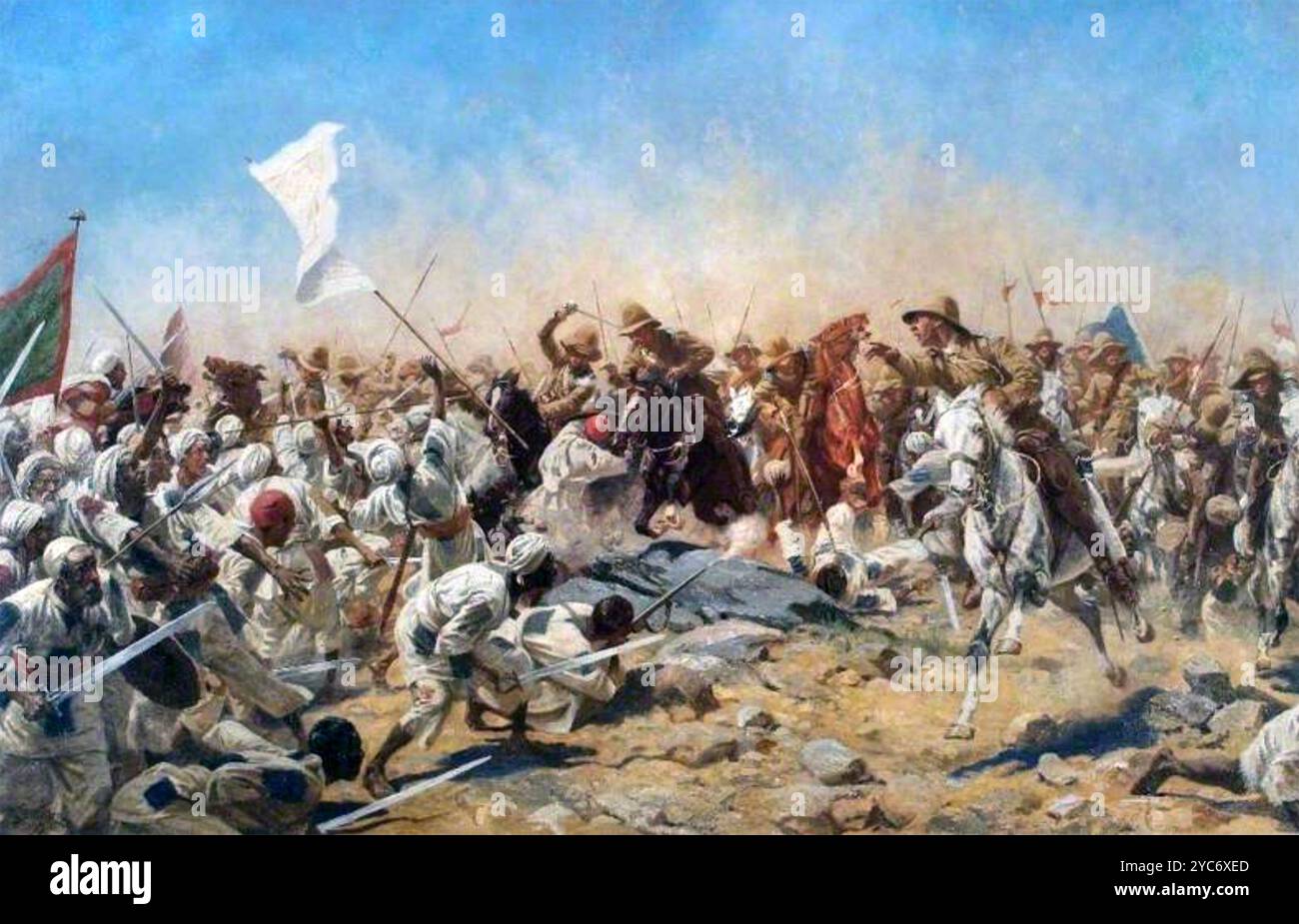 BATTLE OF OMDURMAN 1898 painted by by William Wollen in 1899. Stock Photo