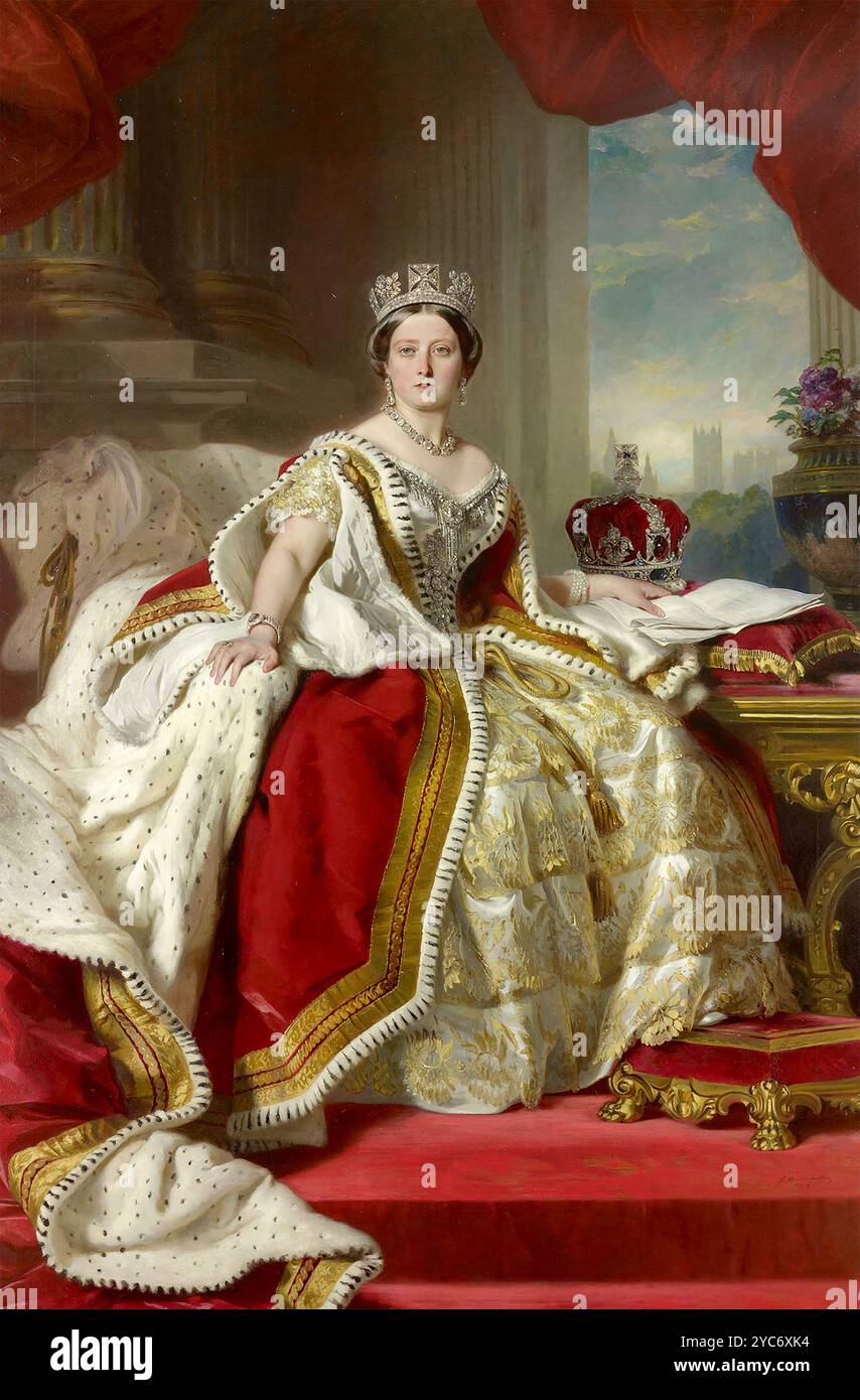 Queen Robe Back View QUEEN VICTORIA (1819-1901) in her Coronation robes by Franz ...