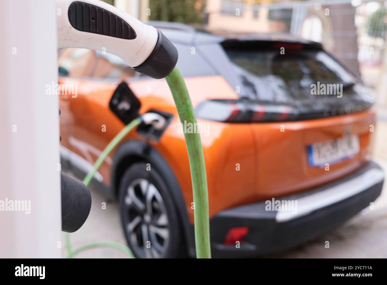 The density of public charging points is low when compared to the growing demand for electric cars Stock Photo